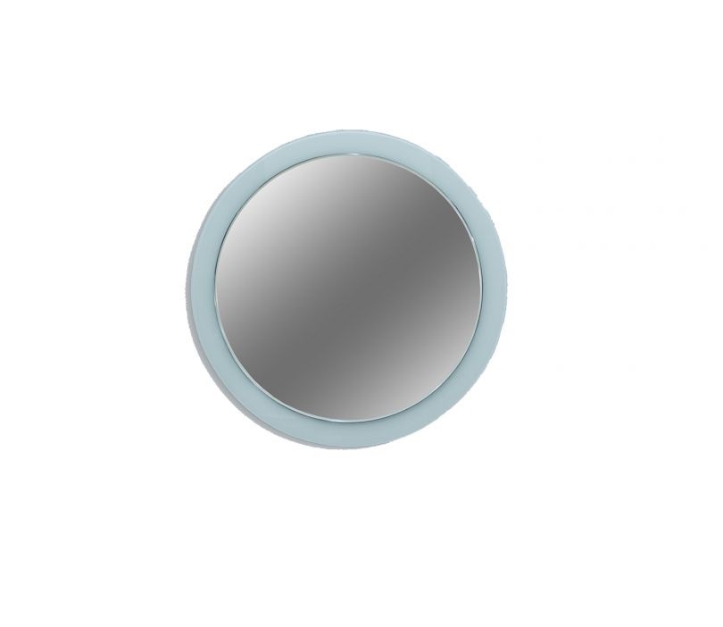 Franklins Silver Round Mirror with Black Laquer Glass and White LED light - Image 2