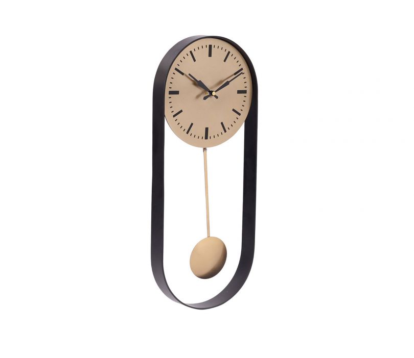 Noir Pendulum Wall Clock with Black Frame - Image 3