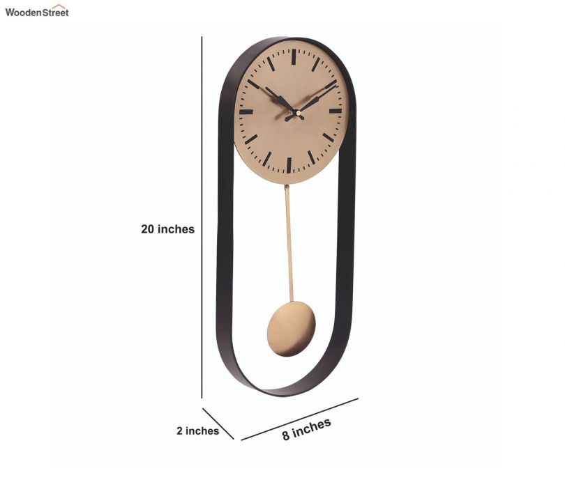 Noir Pendulum Wall Clock with Black Frame - Image 5